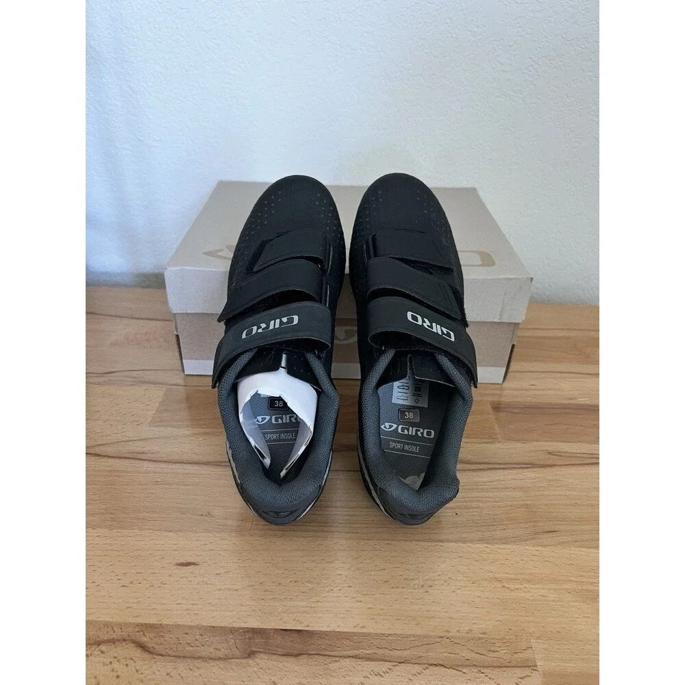 Giro Stylus W Women’s Road Cycling Shoes Black Hook & Loop 3-Bolt EU38 US6.5